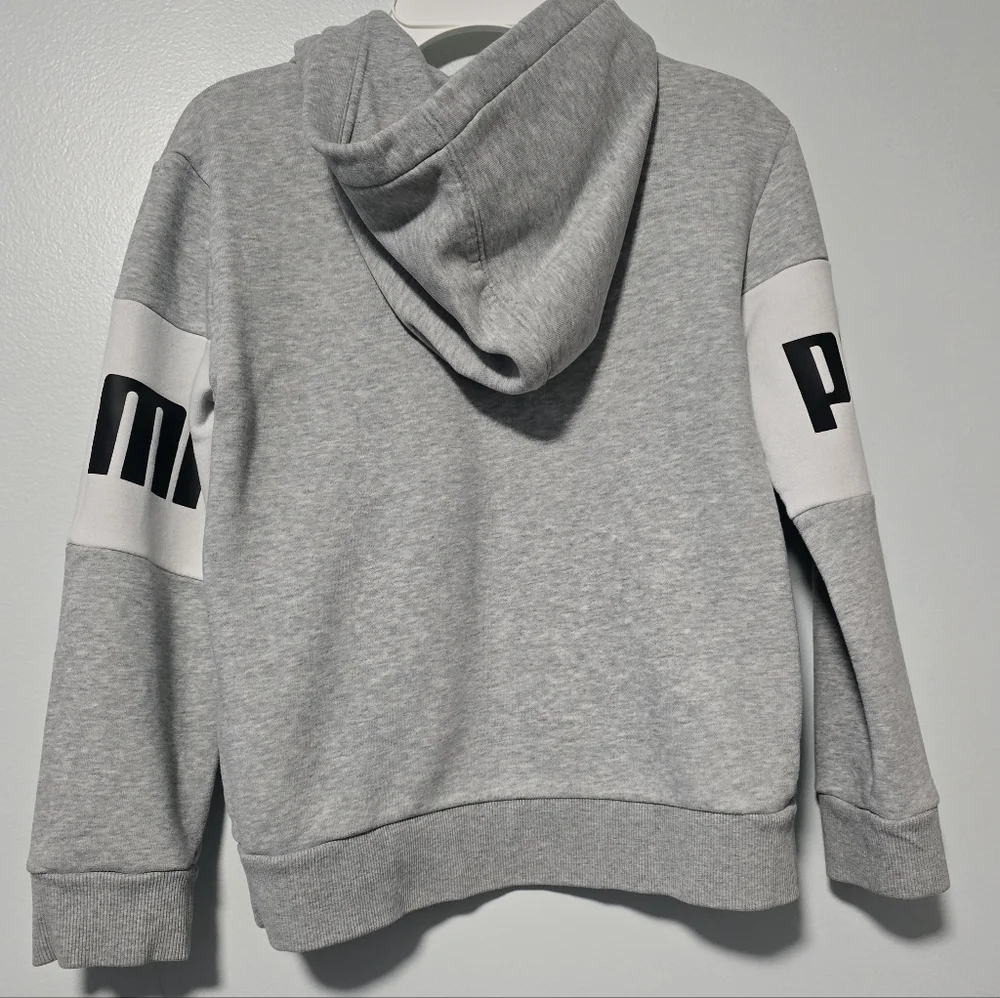 Puma Youth Boy's Size 7-8 Hoodie in Gray and White - Picture 5 of 11